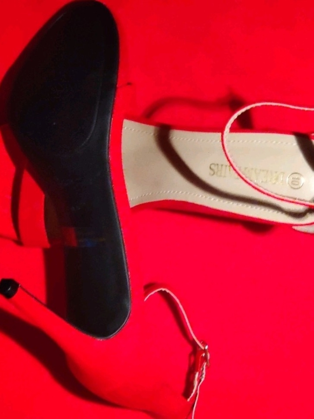 Dream Pairs Womens 10 Red Suede Stiletto Open Toe Heels